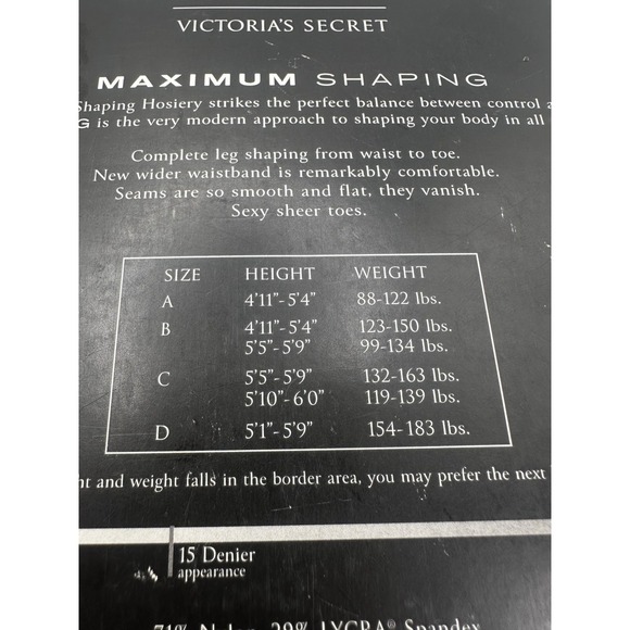 Body Victoria Secret MAXIMUM SHAPING Long Line Control Top 15 Denier Sable Sz B - Picture 5 of 9